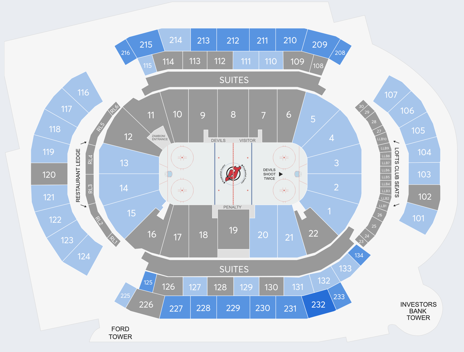 Devils Arena Seating Chart