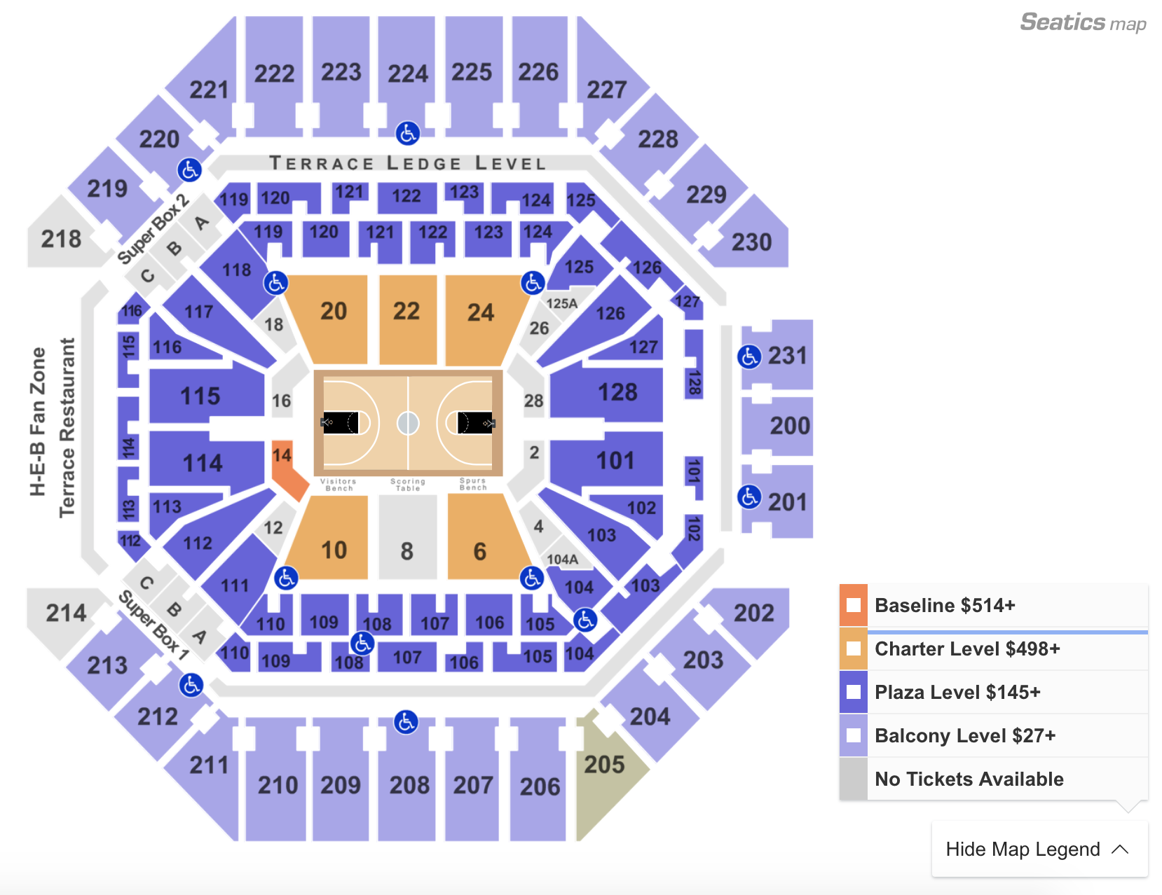 San Antonio Spurs Seating Chart