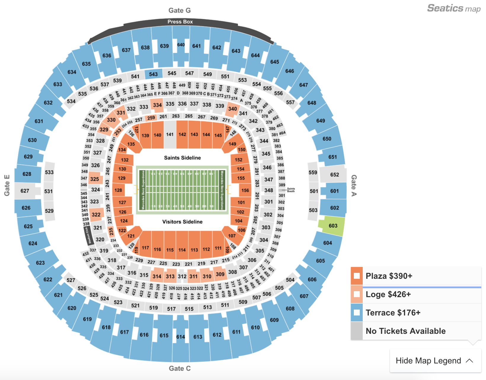 New Orleans Superdome Seating Chart With Rows
