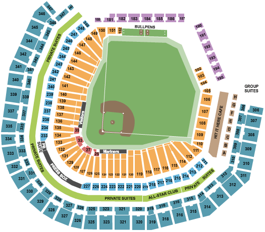 T Mobile Park Seating Chart Rows