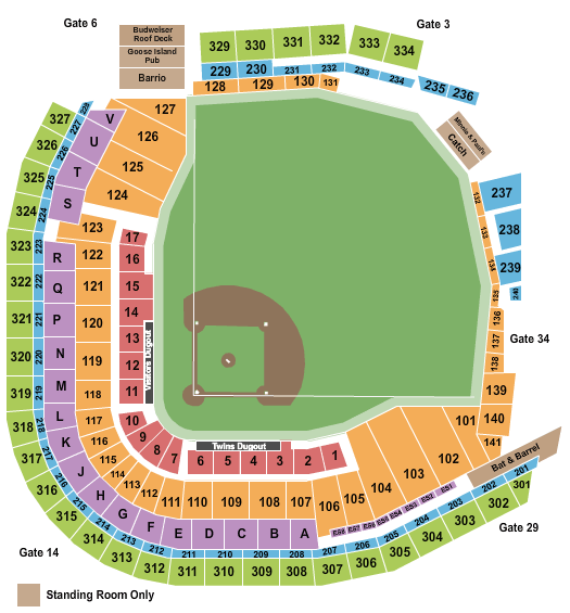 Wrigley Field Seating Chart + Rows, Seats and Club Seats