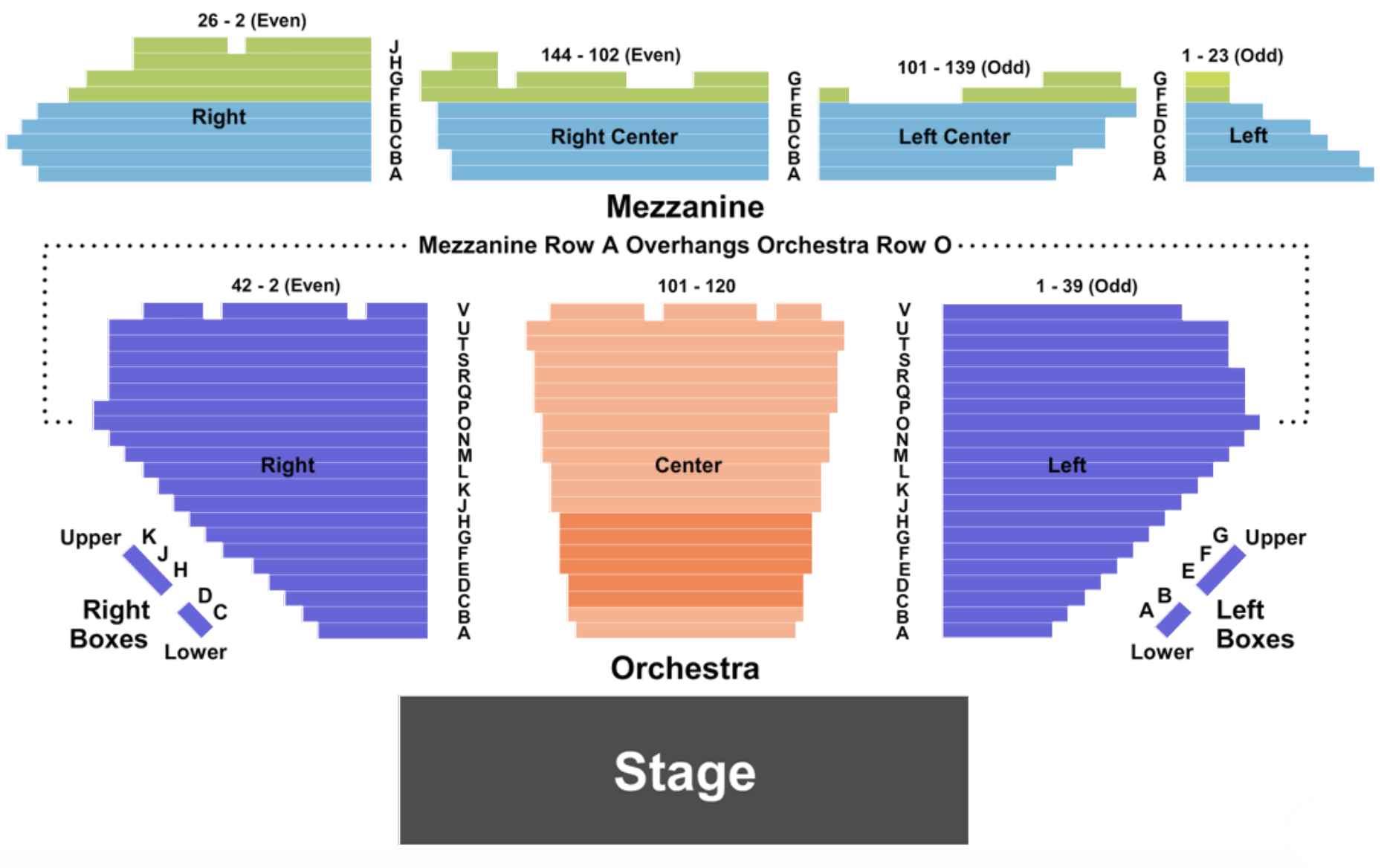 Winter Garden Theater Seating Chart Section Row Seat Number Info