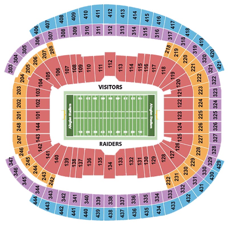 Allegiant Stadium Seating Chart Rows Seats And Club