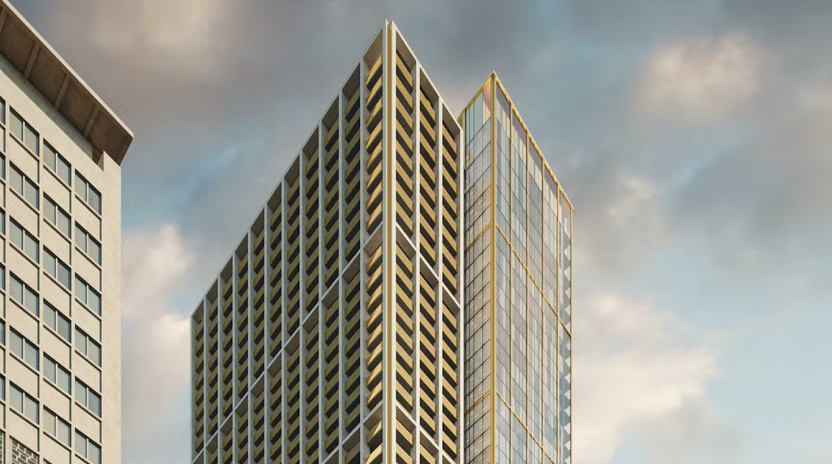 United Building Development will include a new 55 Storey Tower above a Heritage Building