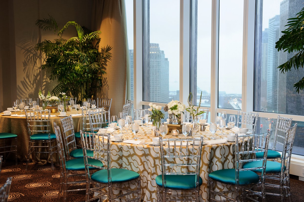 Gold and Teal Table Linen Event Decor | BBJ Linen