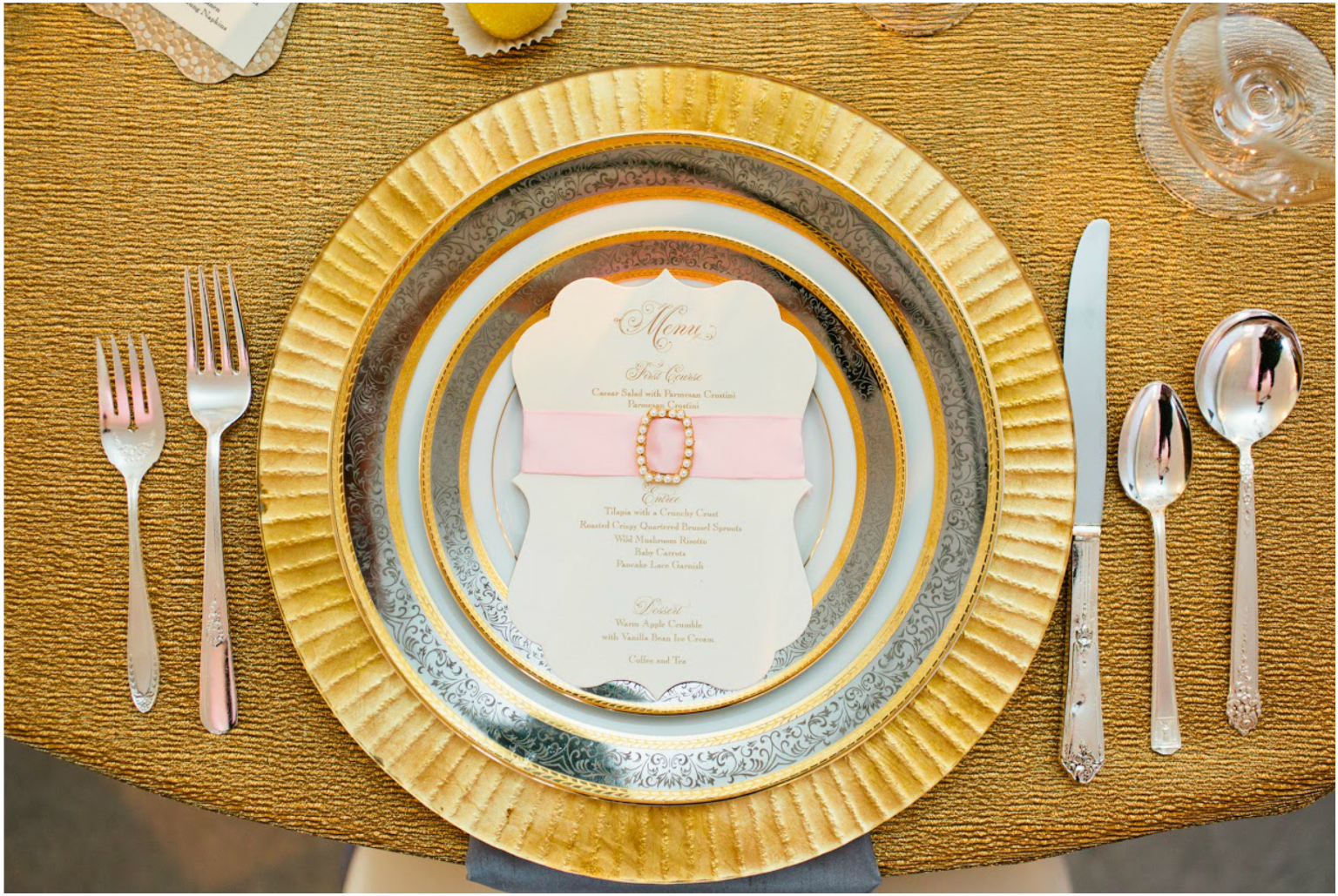 Gold Tablescape Party Decor | BBJ Linen