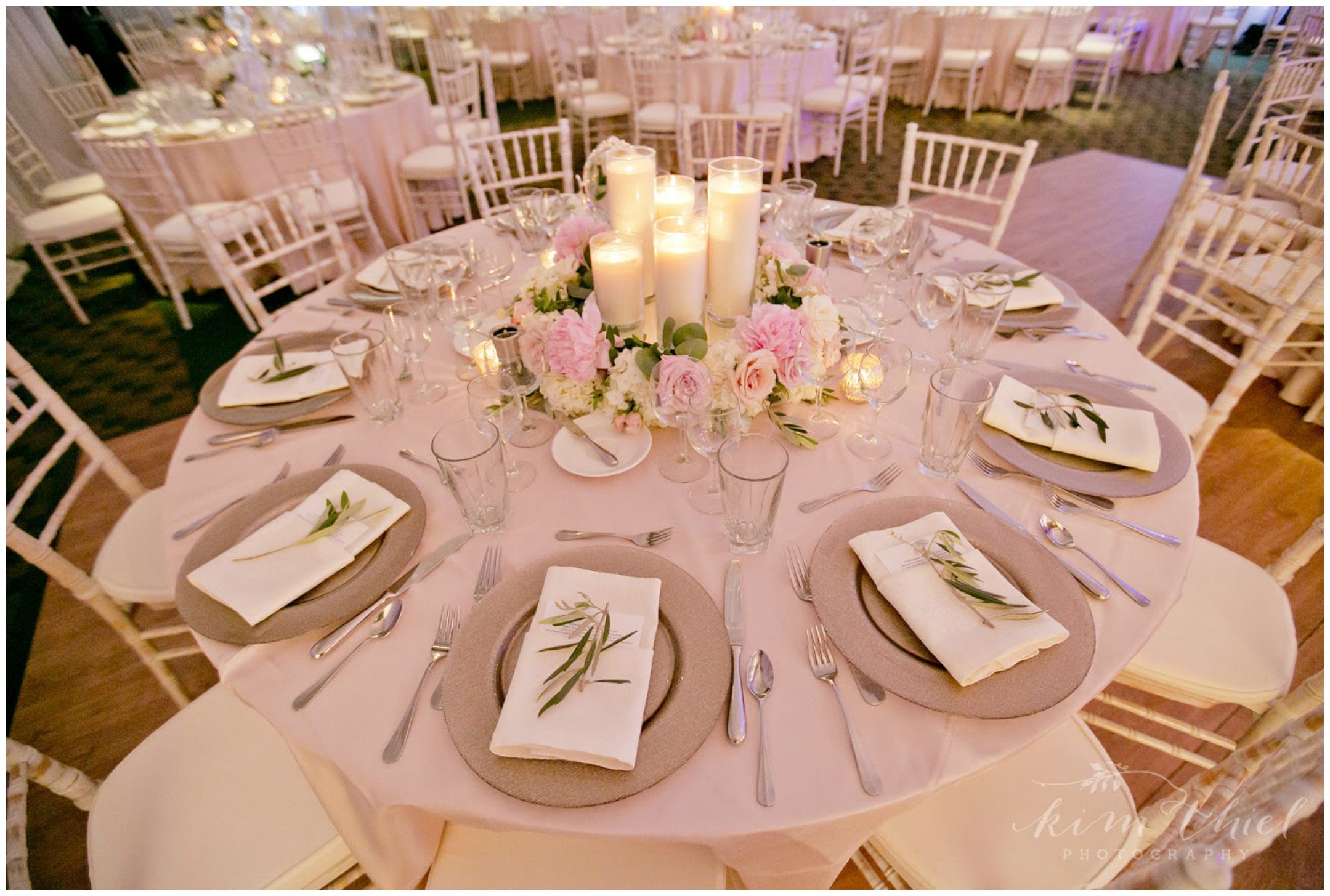Ivory Charmed Table Linen with Cameo Chantung Linen Wedding | BBJ Linen