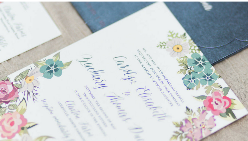 Floral-Accented Invitations | BBJ Linen