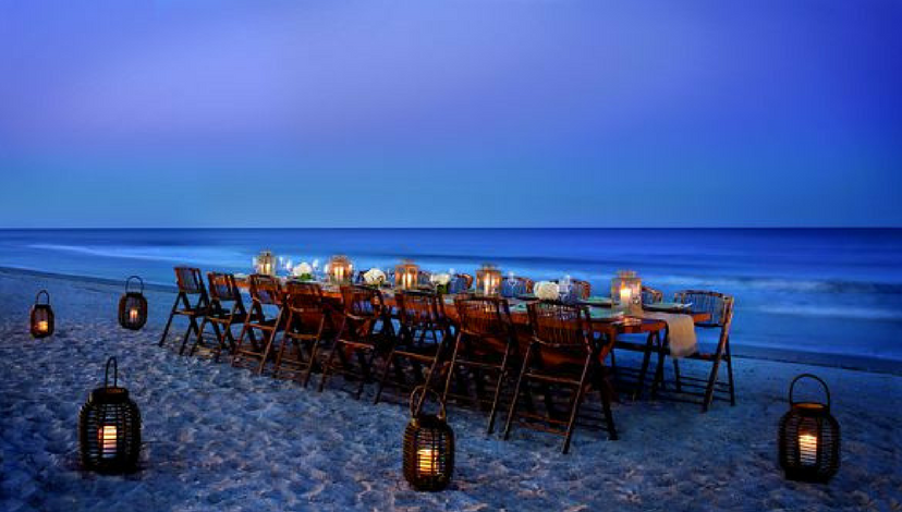 Ritz Carlton Beach Wedding Reception Dinner