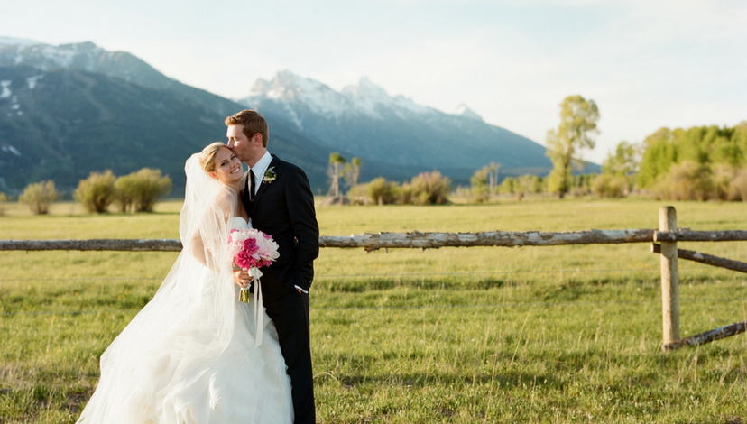 Mountain Wedding Bride and Groom