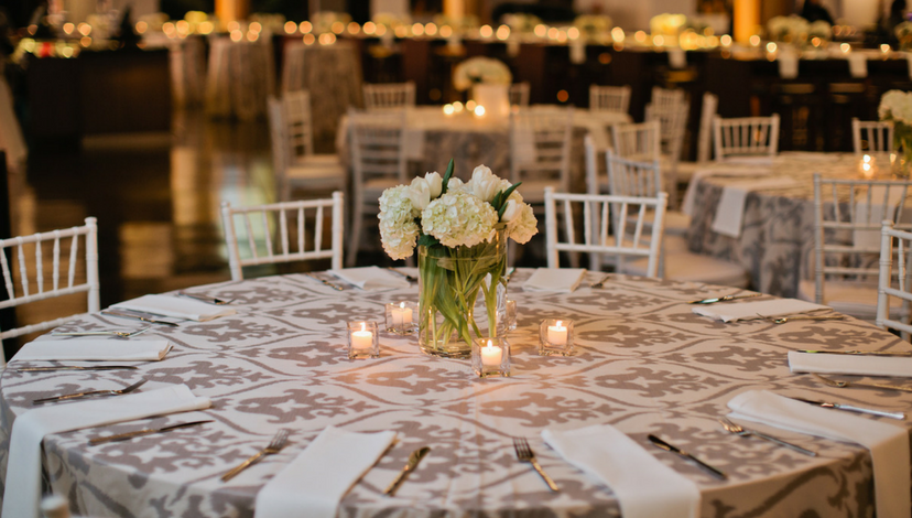 Damask Wedding Table Linen | BBJ Linen