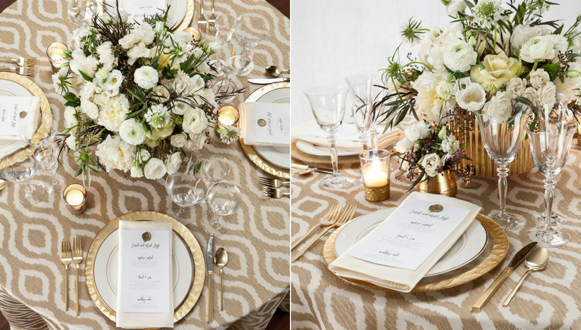 Gold Pattern Table Linen