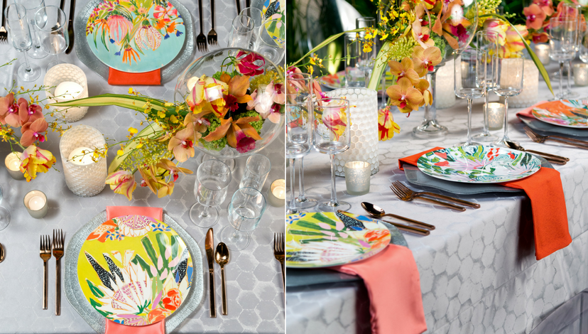 Silver Neptune Tropical Table | BBJ Linen