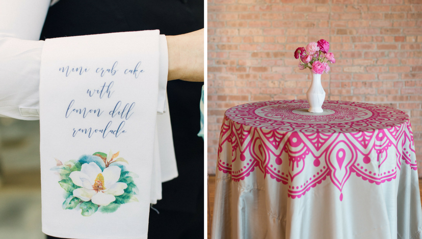Custom Menu Printed Napkins and Henna Mandala Print Table Linen | Atelier by BBJ Linen