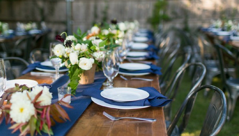 Blue Outdoor Wedding | BBJ Linen