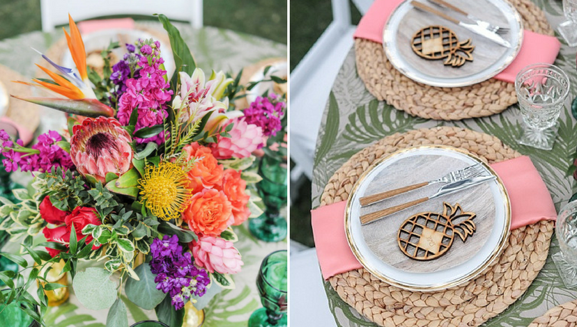 Pale Pink and Soft Green Tables | BBJ Linen