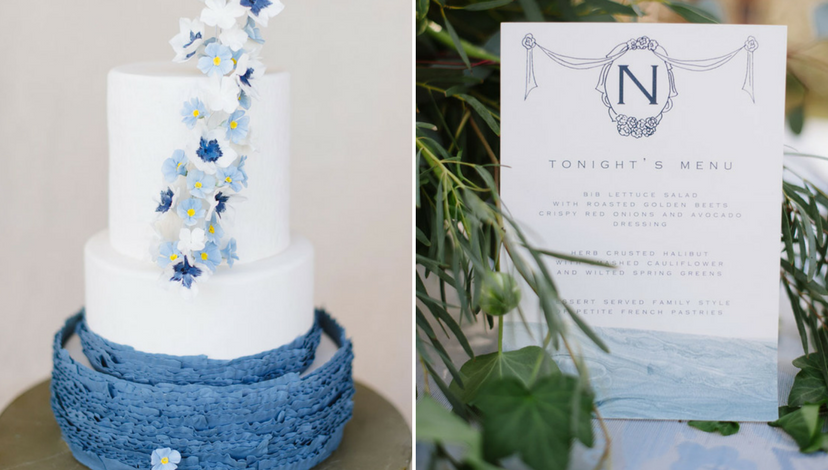 Blue Layered Wedding Cake | BBJ Linen