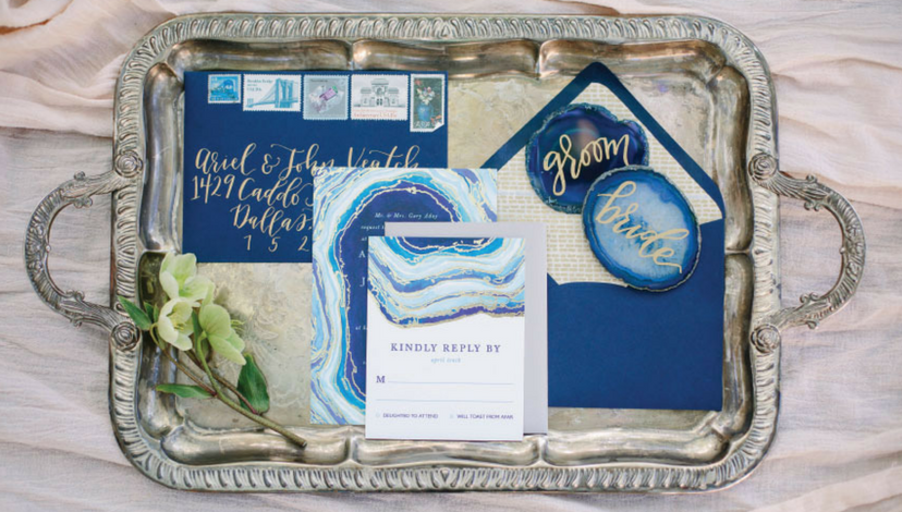 Agate and Geode Wedding Invitation Suite | BBJ Linen
