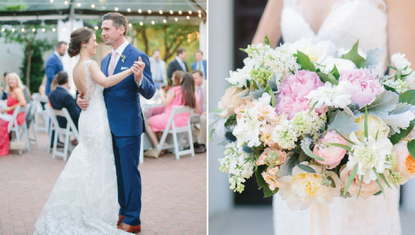 Pink and Peach Wedding Bridal Bouquet | BBJ Linen