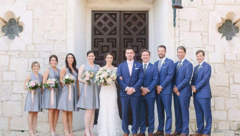 Grey and Blue Bridal Pary | BBJ Linen