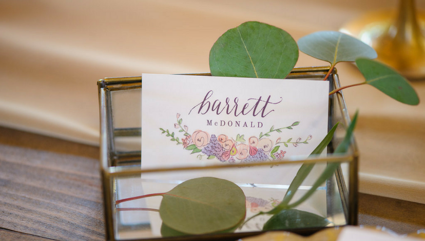 Floral Name Cards | BBJ Linen