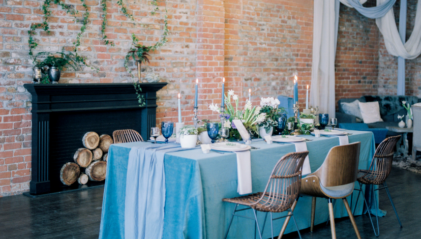 Blue Velvet Wedding | BBJ Linen