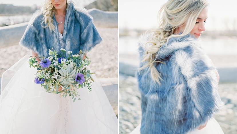 Smoky Blue Wedding Dress | BBJ Linen