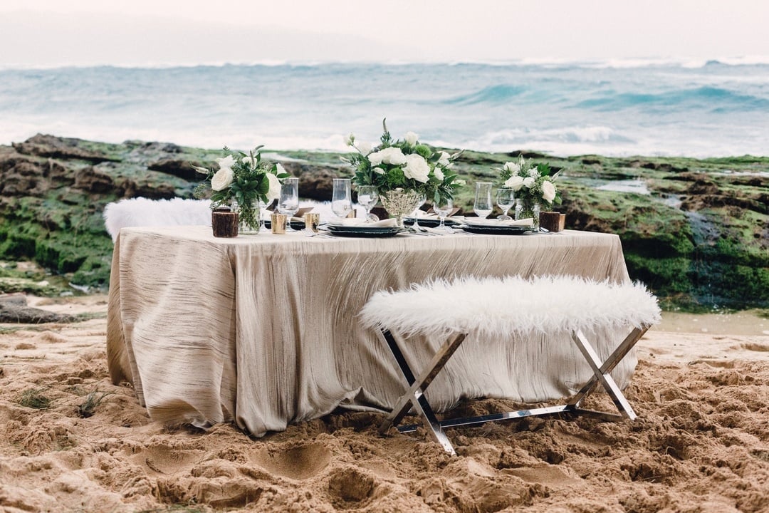 Beach Wedding Tablescape | BBJ Linen