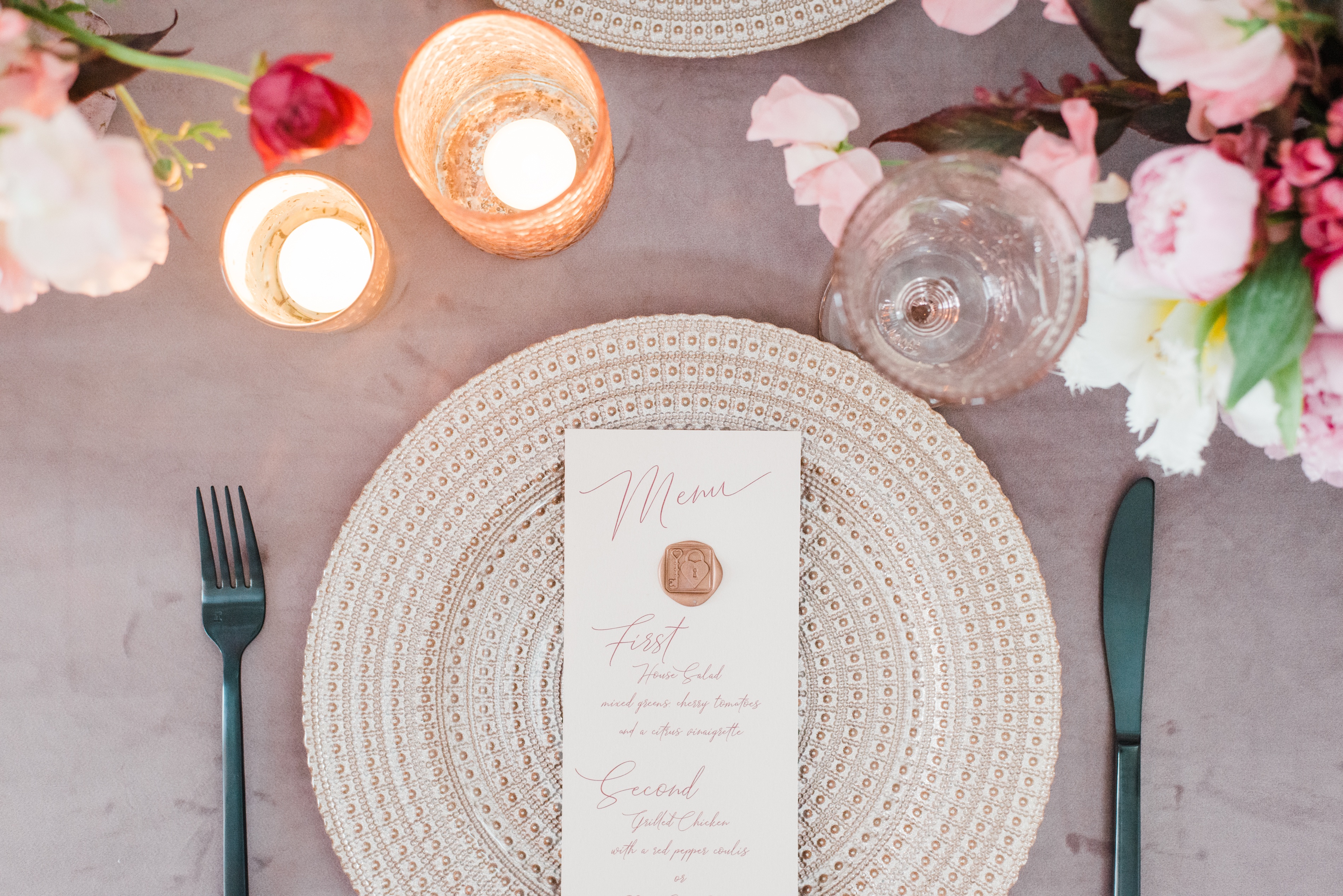 Strawberry Ice Wedding Placesetting