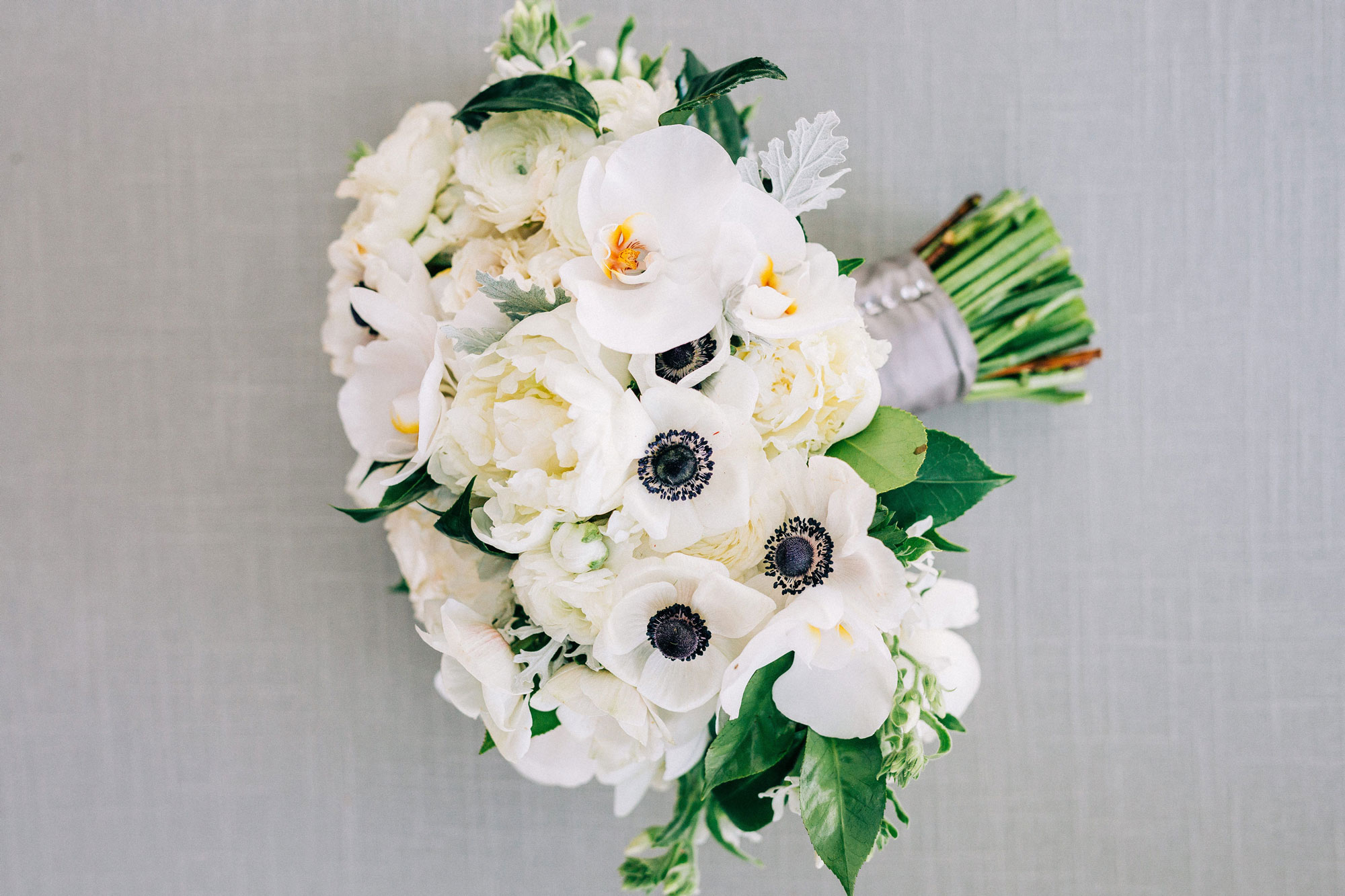 Modern All White Wedding Flowers