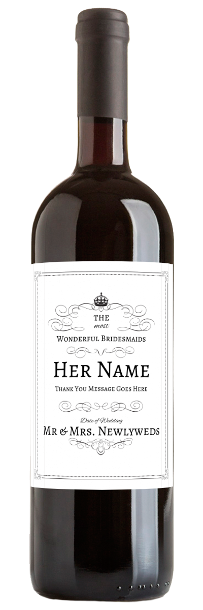 Bridesmaid Gift: Custom Wine Bottle