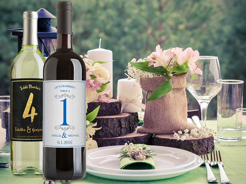 wine bottle centerpiece table number 