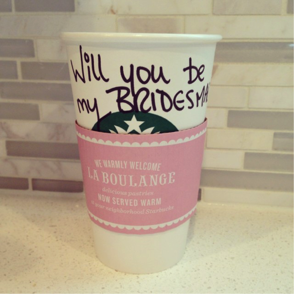 starbucks bridesmaid propsal