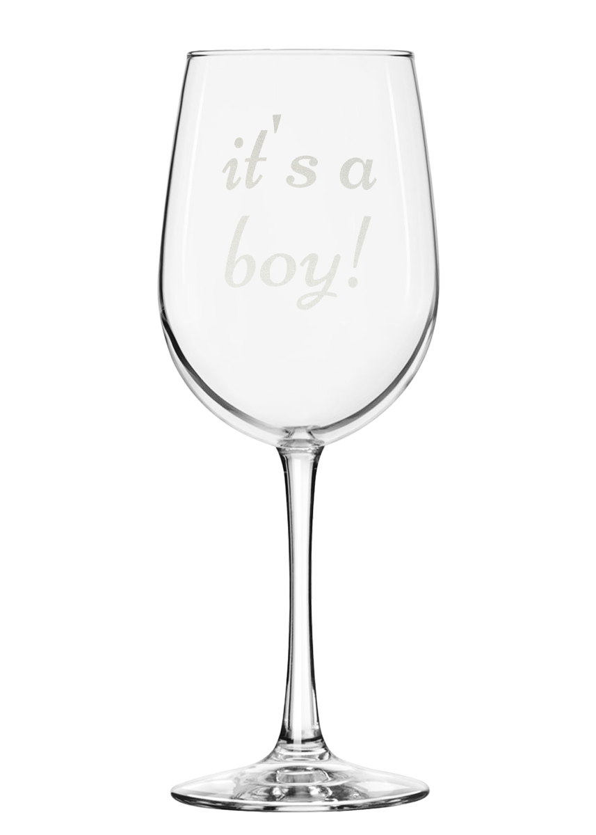 it's a boy wine glass