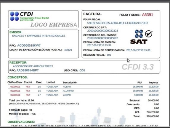 comprobante de ingresos ejemplo SAT