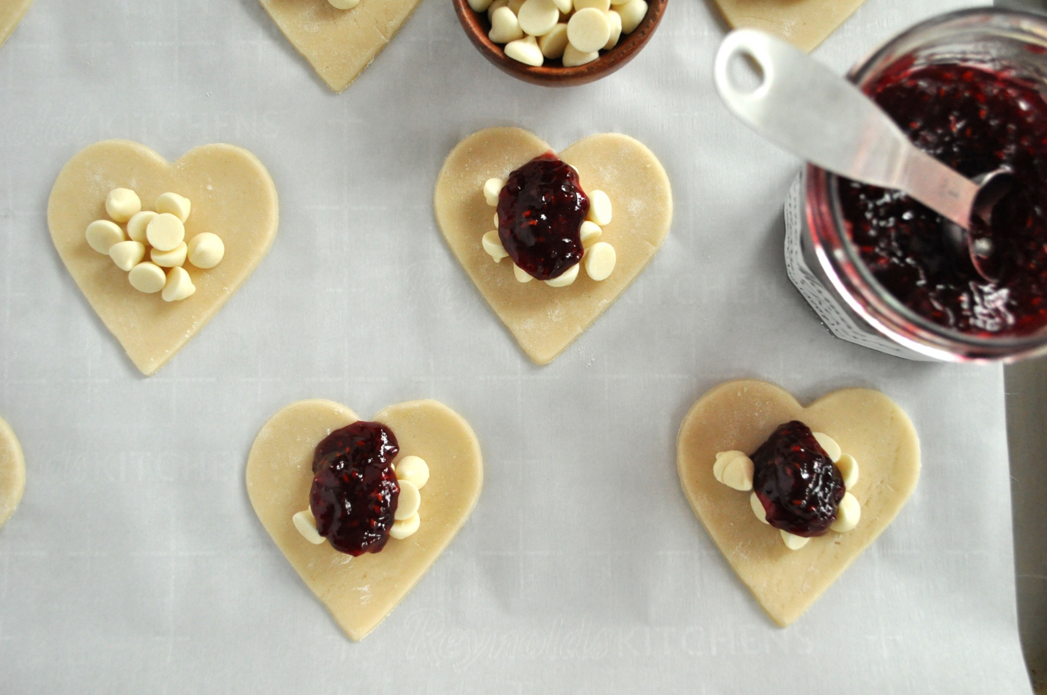 3 Raspberry White Chocolate Heart Pies