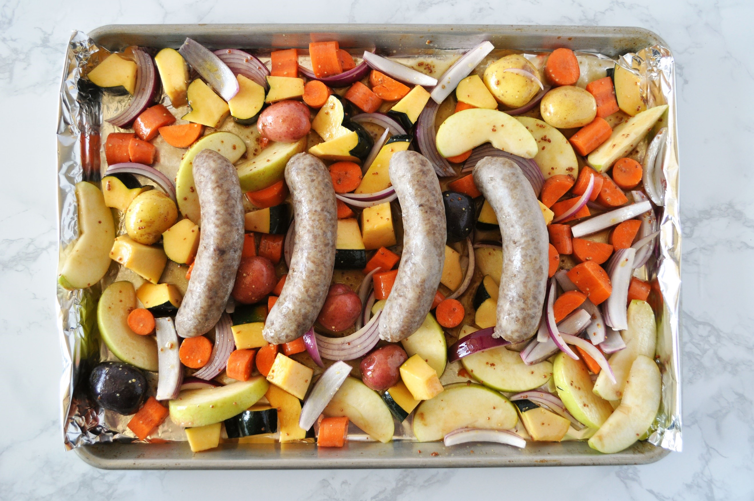5 Sheetpan Brats and Roasted Vegetables