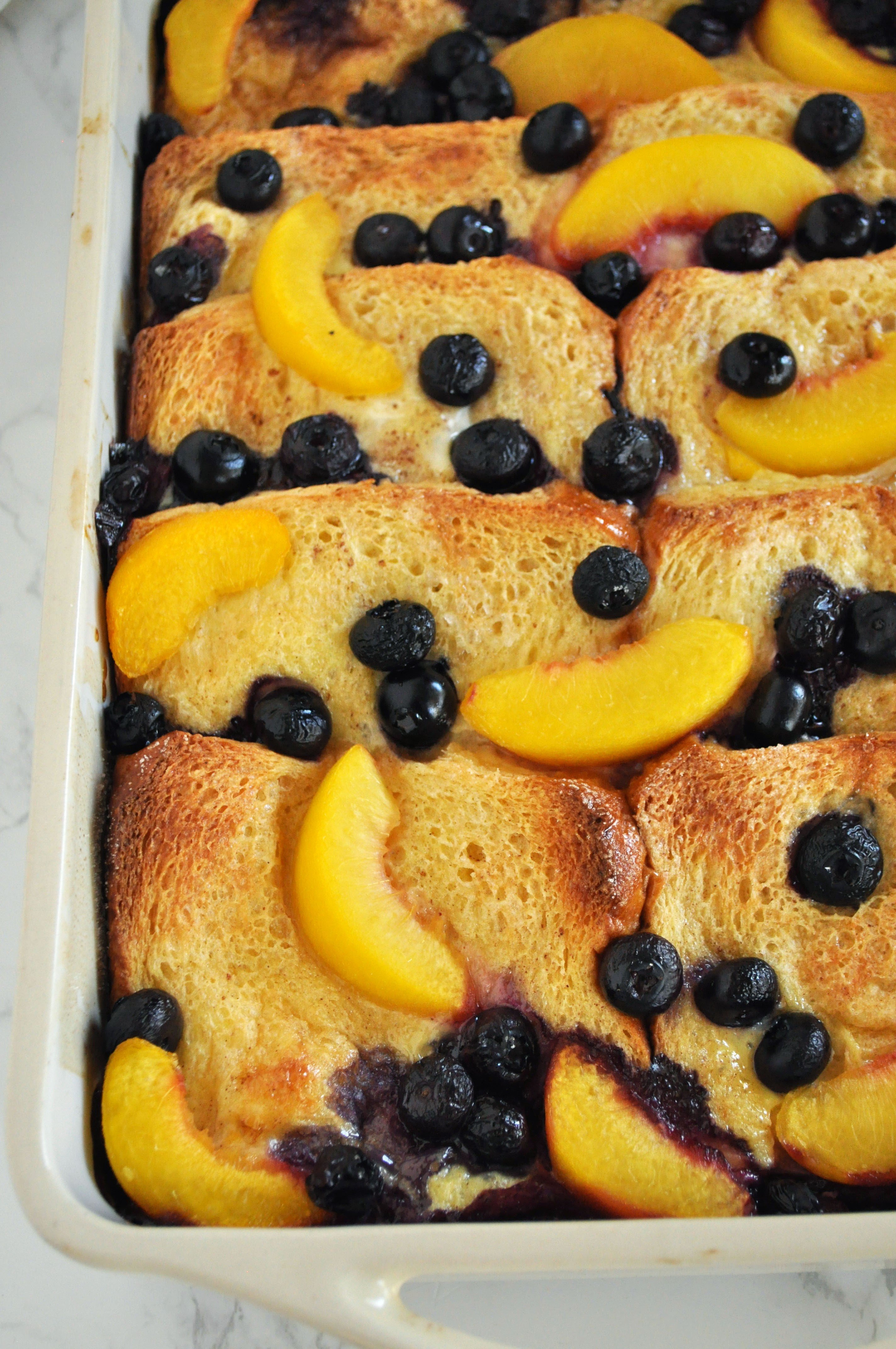 6 Blueberry Peach Baked French Toast
