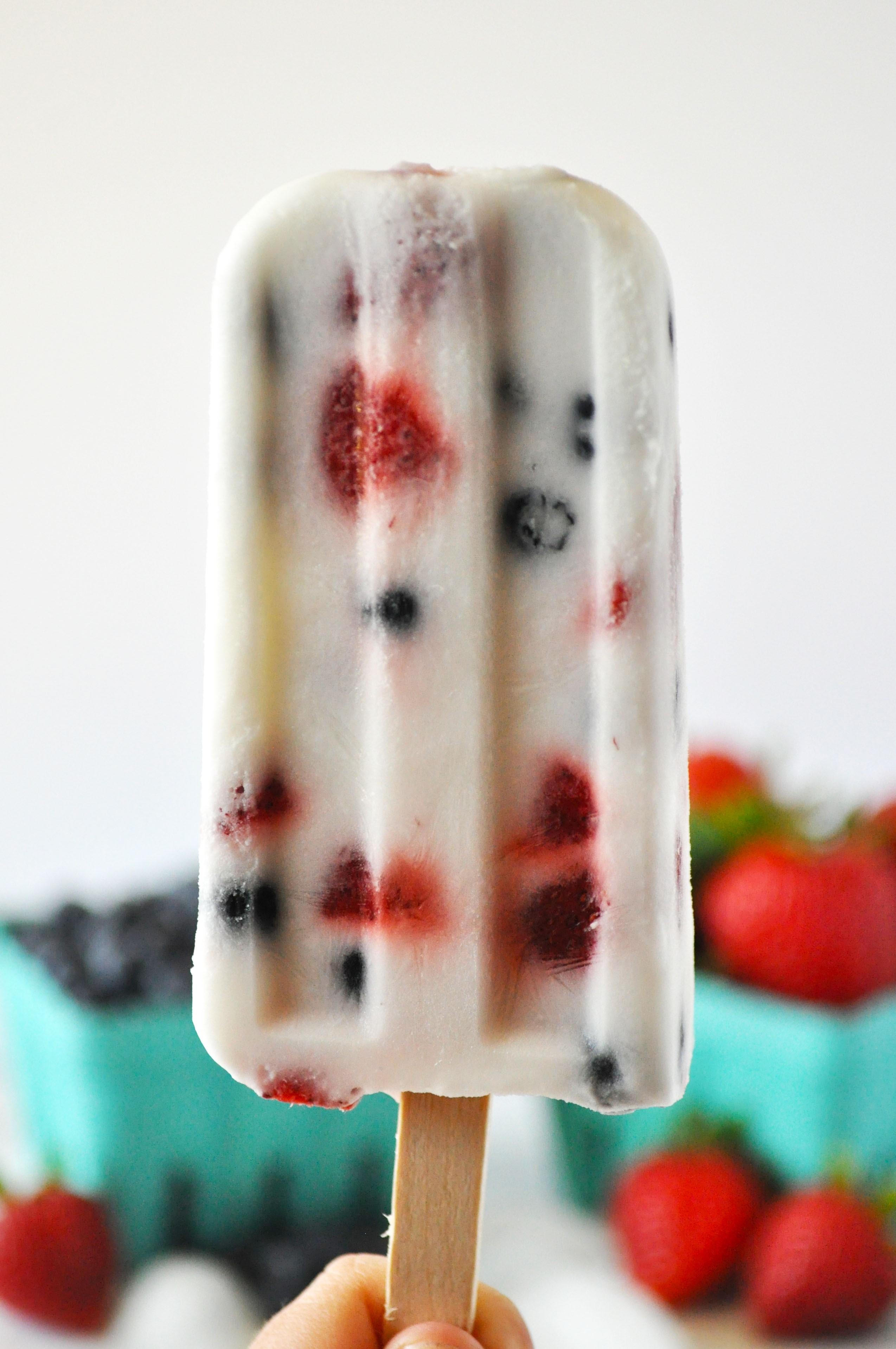 6 Coconut Berry Popsicles