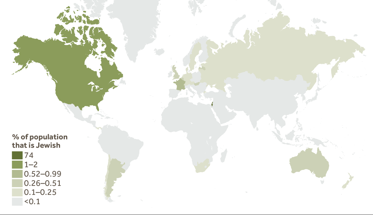 World Map of Jewish Population