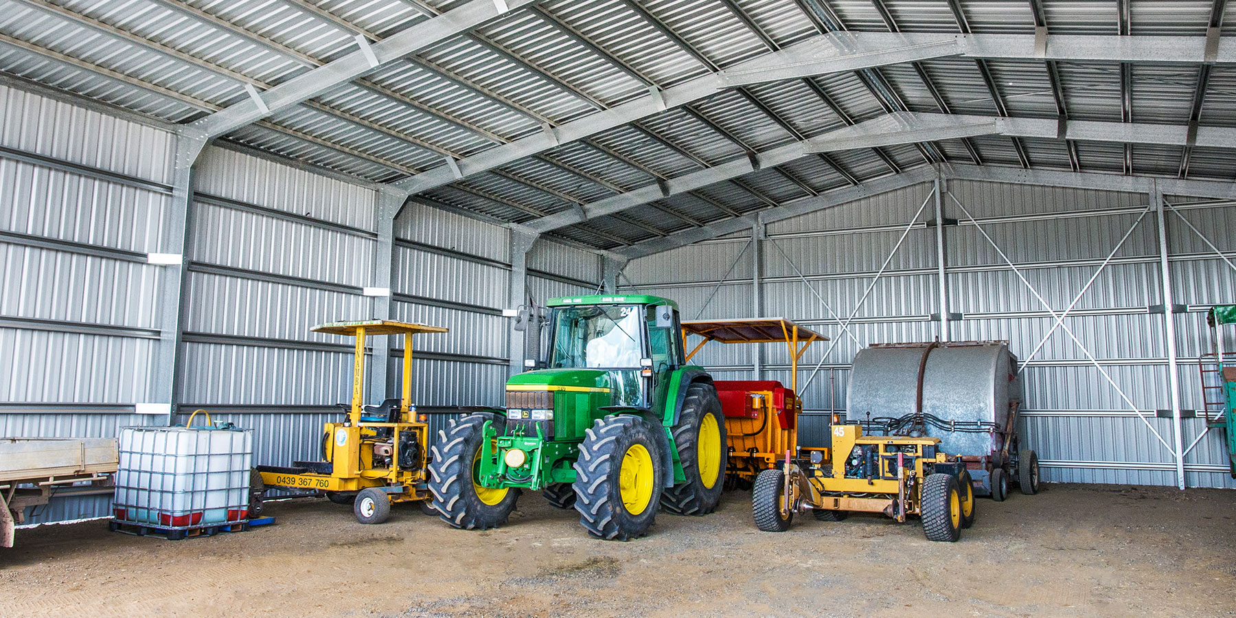 Internal view of Galvaspan Steel Shed