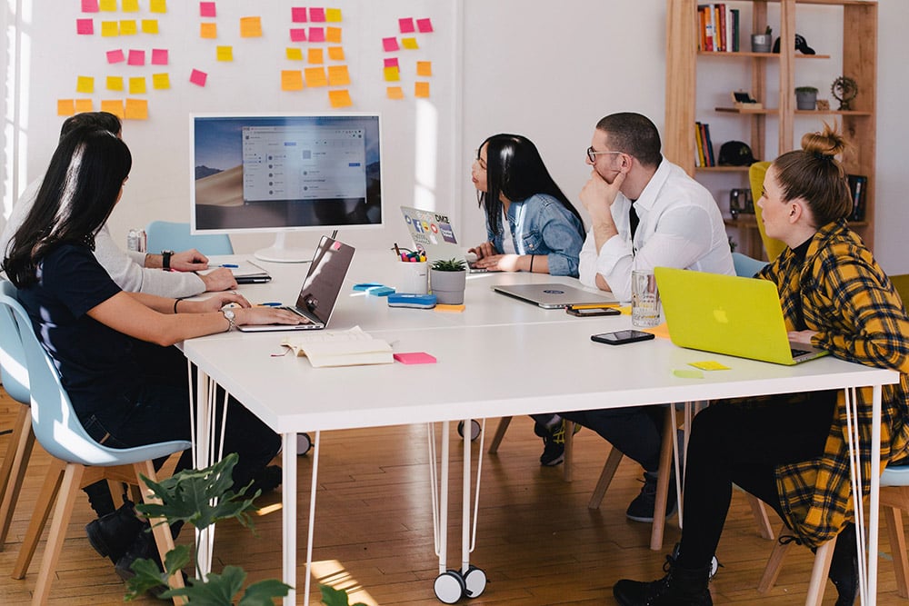 team meeting in office