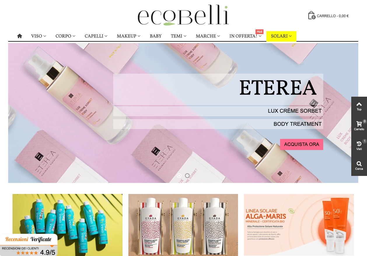 Font serif sul sito Ecobelli