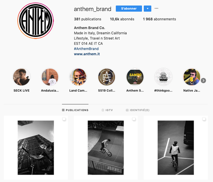 Feed Instagram di Anthem