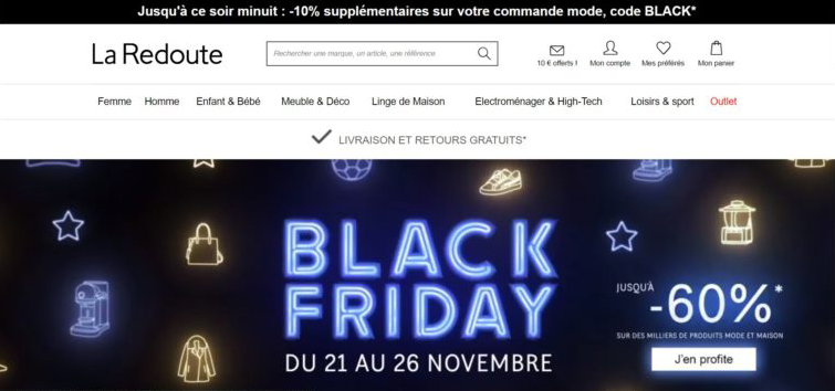 Template page d'accueil Black Friday e-commerce