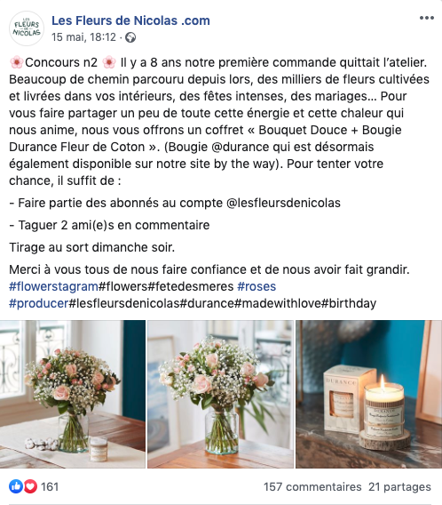 Concours Facebook Les Fleurs de Nicolas