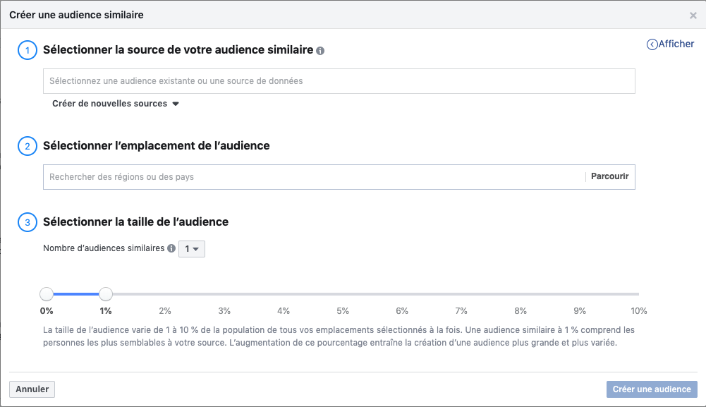 Audience Facebook similaire