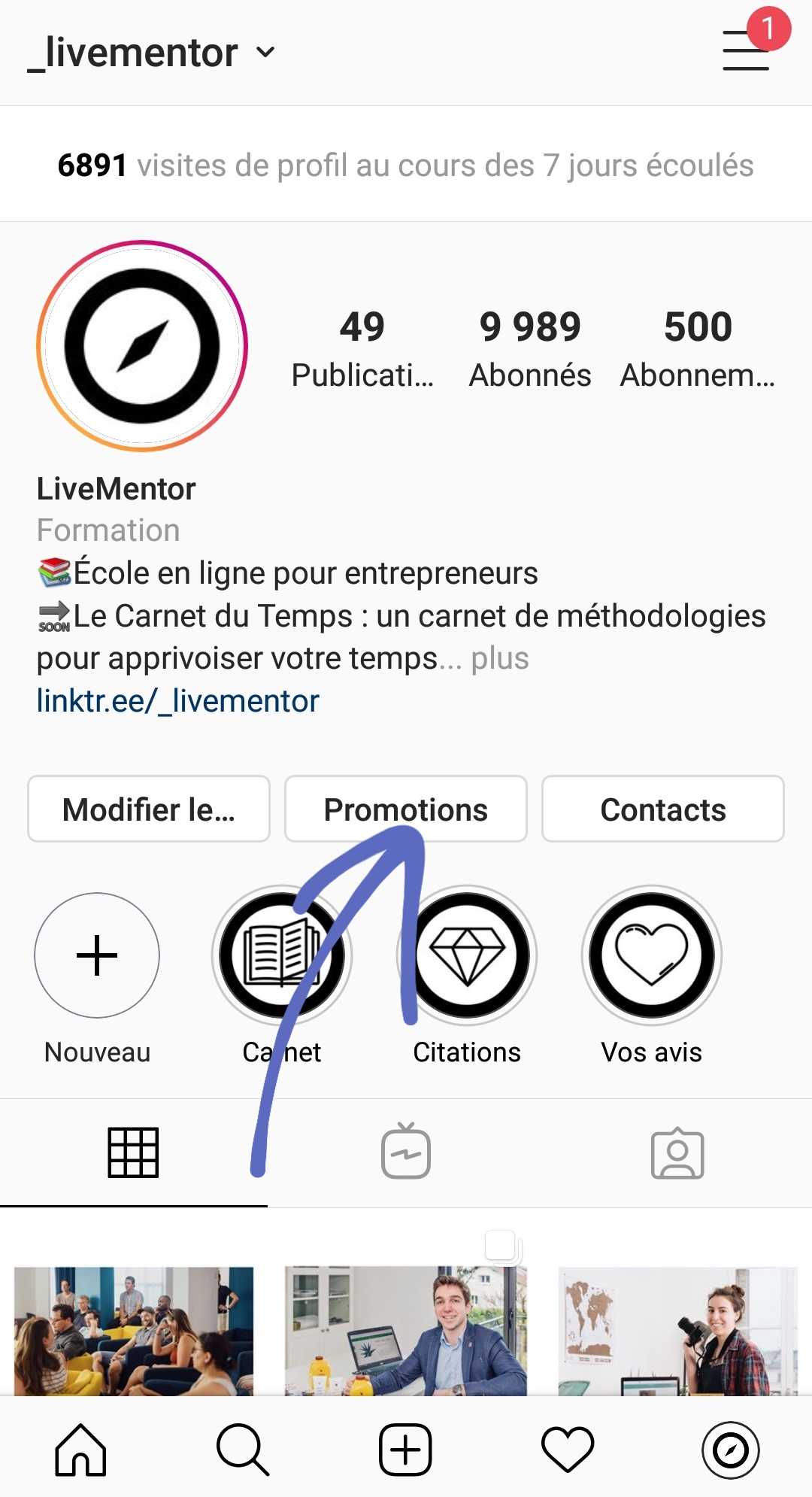 Instagram ads Livementor