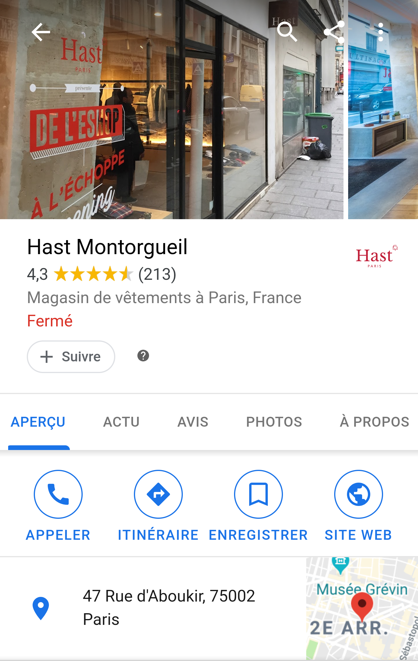 Profil Google My Business Hast Montorgueil
