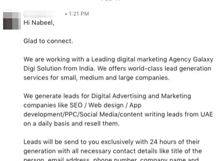 bad example of linkedin sales pitch